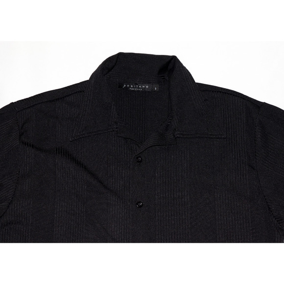 Positano Men's Short Sleeve Button Front Textured Shirt Size Small - Picture 2 of 5